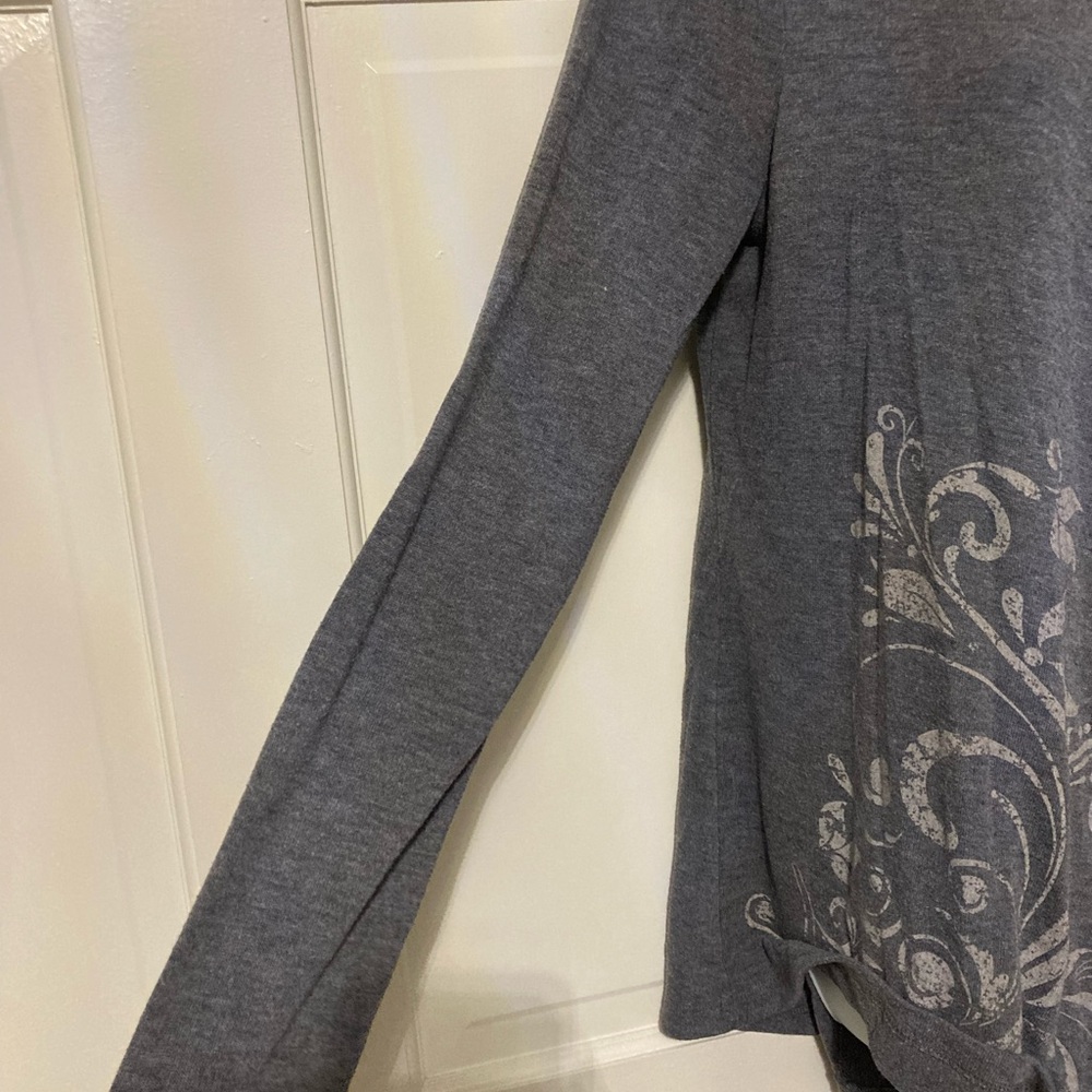 ONE WORLD Charcoal Open-Front Cardigan - Picture 2 of 5